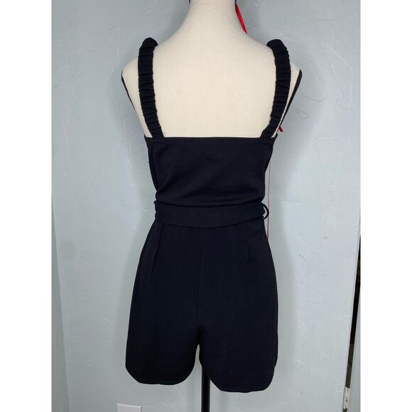 Moa Moa Square Neck Waist Tie Romper - Picture 3 of 9